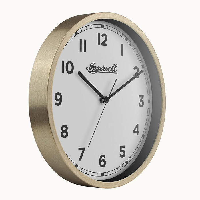 Ingersoll 1892 IC001GW INGERSOLL QUARTZ 30CM WALL CLOCK - GOLD/WHITE