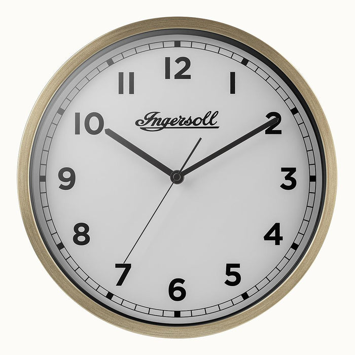 ingersoll 1892 IC001GW INGERSOLL QUARTZ 30CM WALL CLOCK - GOLD/WHITE