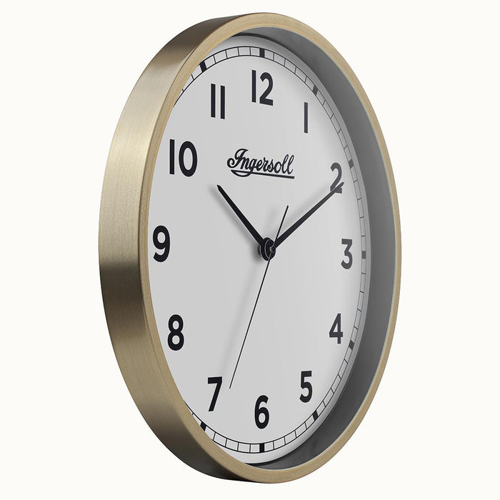 Ingersoll 1892 IC002GW INGERSOLL QUARTZ 45CM WALL CLOCK - GOLD/WHITE