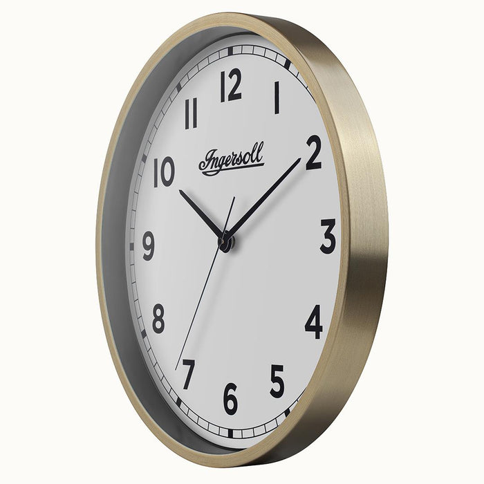 Ingersoll 1892 IC002GW INGERSOLL QUARTZ 45CM WALL CLOCK - GOLD/WHITE