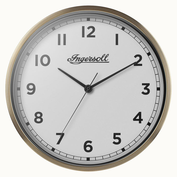 ingersoll 1892 IC002GW INGERSOLL QUARTZ 45CM WALL CLOCK - GOLD/WHITE