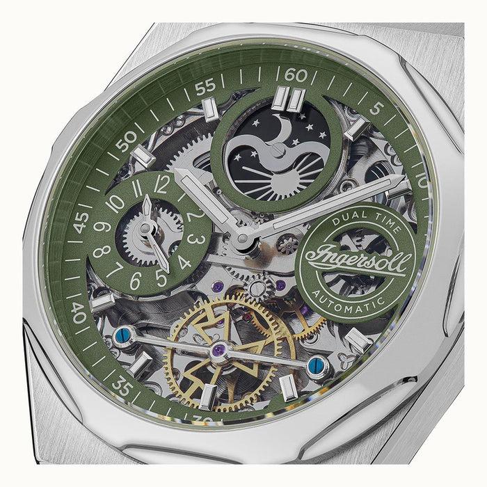 Ingersoll 1892 THE BROADWAY DUAL TIME AUTOMATIC WATCH I12905