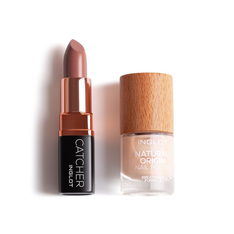 inglot Latte Lover Kiss Catcher Lipstick and Natural Origin Nail Polish Set