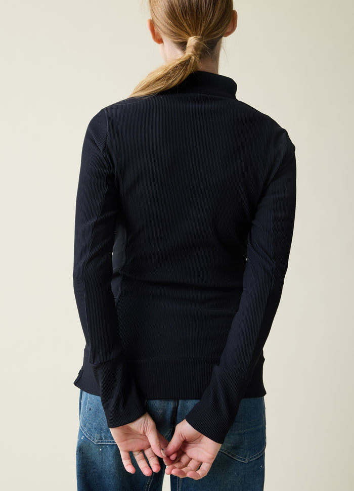 Ingrid & Isabel Active Maternity Rib Side Zip Jacket Black Jet Black