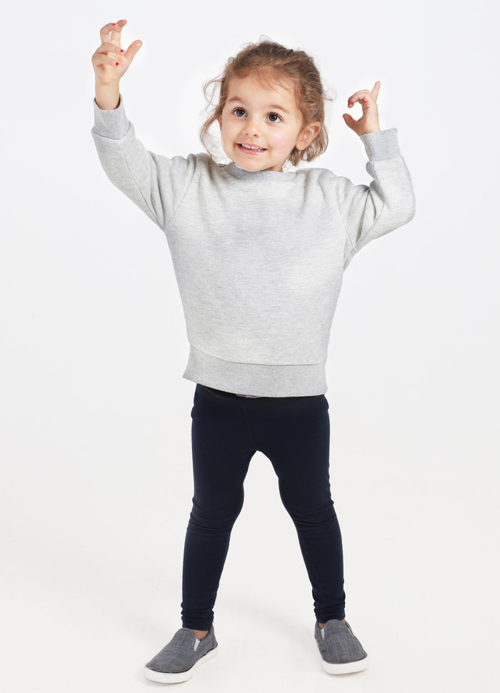 Ingrid & Isabel Babe Soft Knit Sweatshirt Baby + Toddler Gray Light Heather Grey