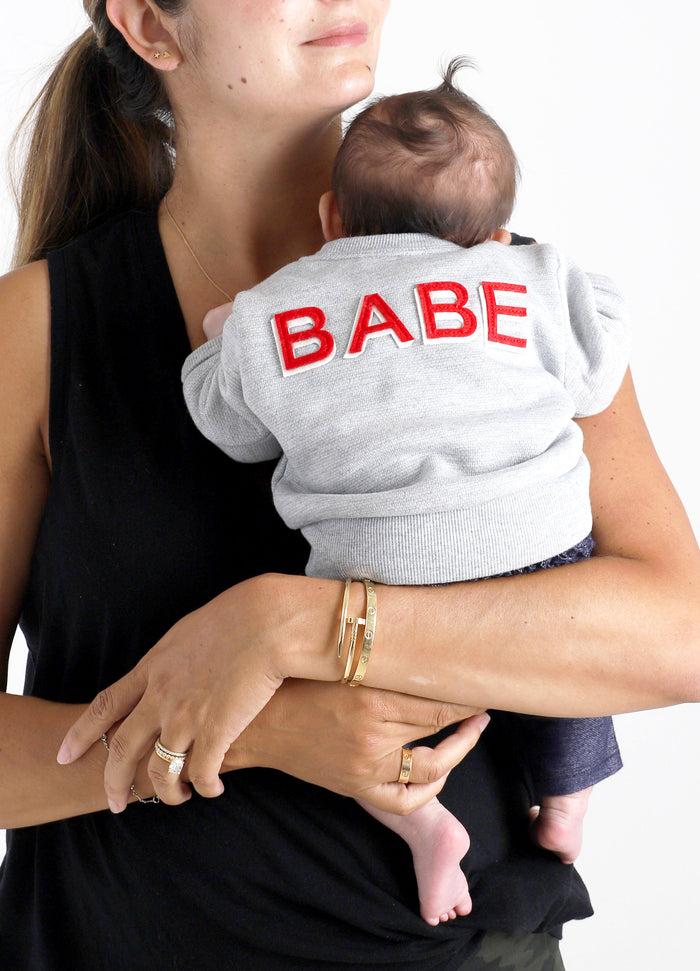 Ingrid & Isabel Babe Soft Knit Sweatshirt Baby + Toddler Gray Light Heather Grey