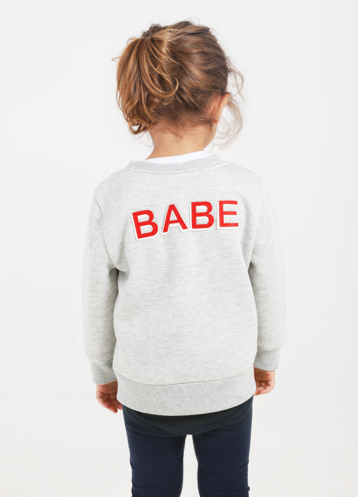 ingrid & isabel Babe Soft Knit Sweatshirt Baby + Toddler Gray Light Heather Grey