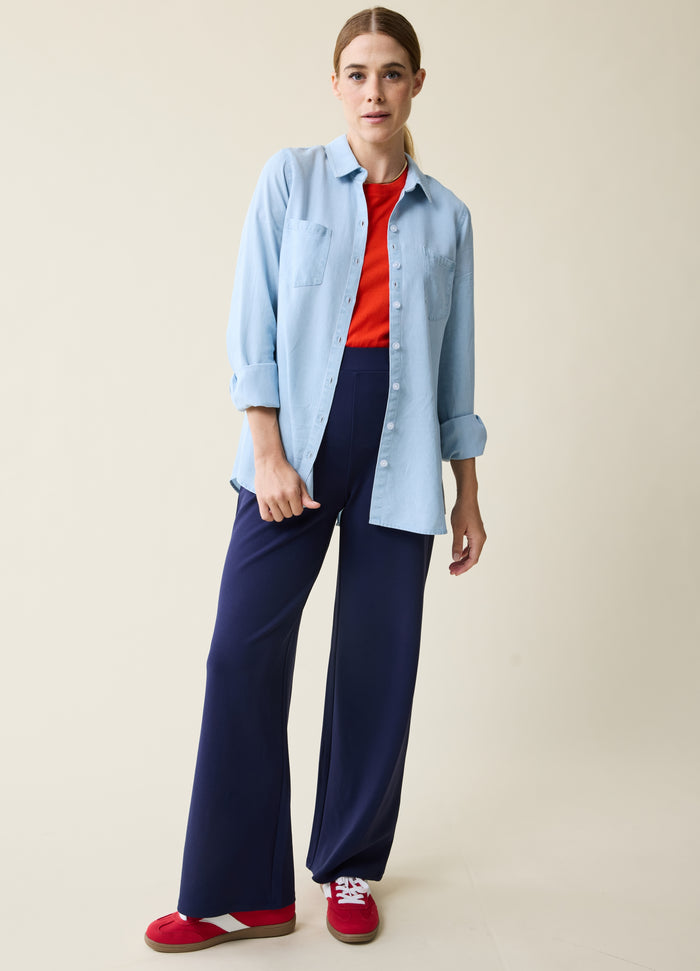 ingrid & isabel Classic Button Down Maternity & Nursing Top Chambray