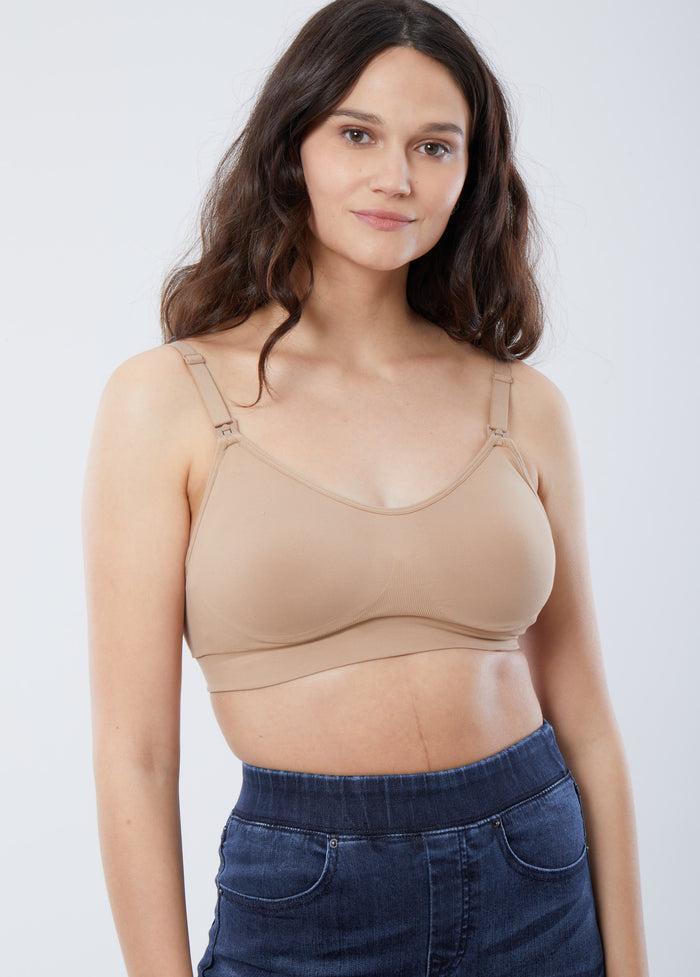 ingrid & isabel Cooling Do-It-All Nursing Pumping + Maternity Bra Latte