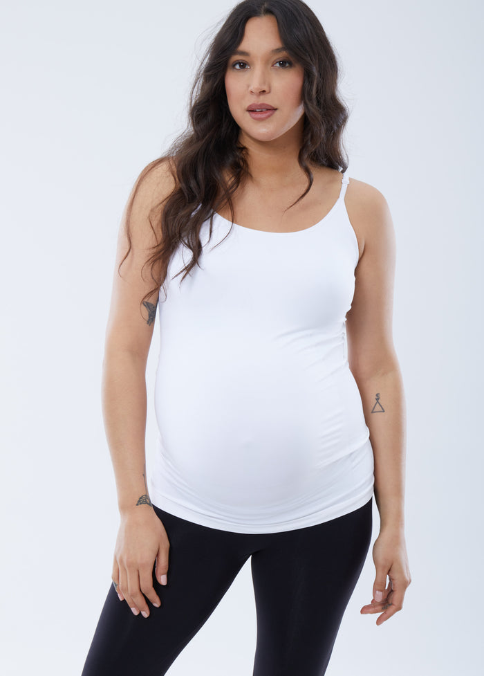 Ingrid & Isabel Cooling Seamless Support Maternity Cami White