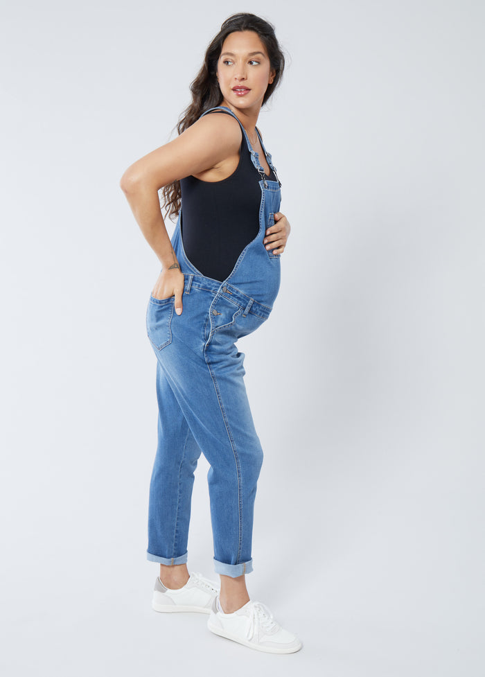 Ingrid & Isabel Denim Maternity Overall Medium Wash