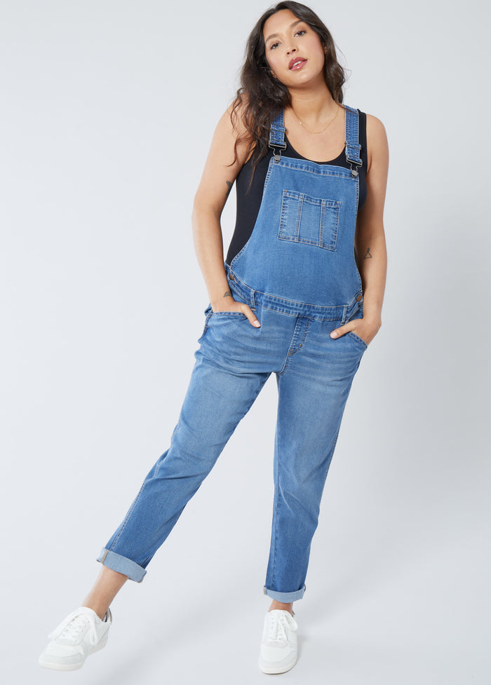 ingrid & isabel Denim Maternity Overall Medium Wash
