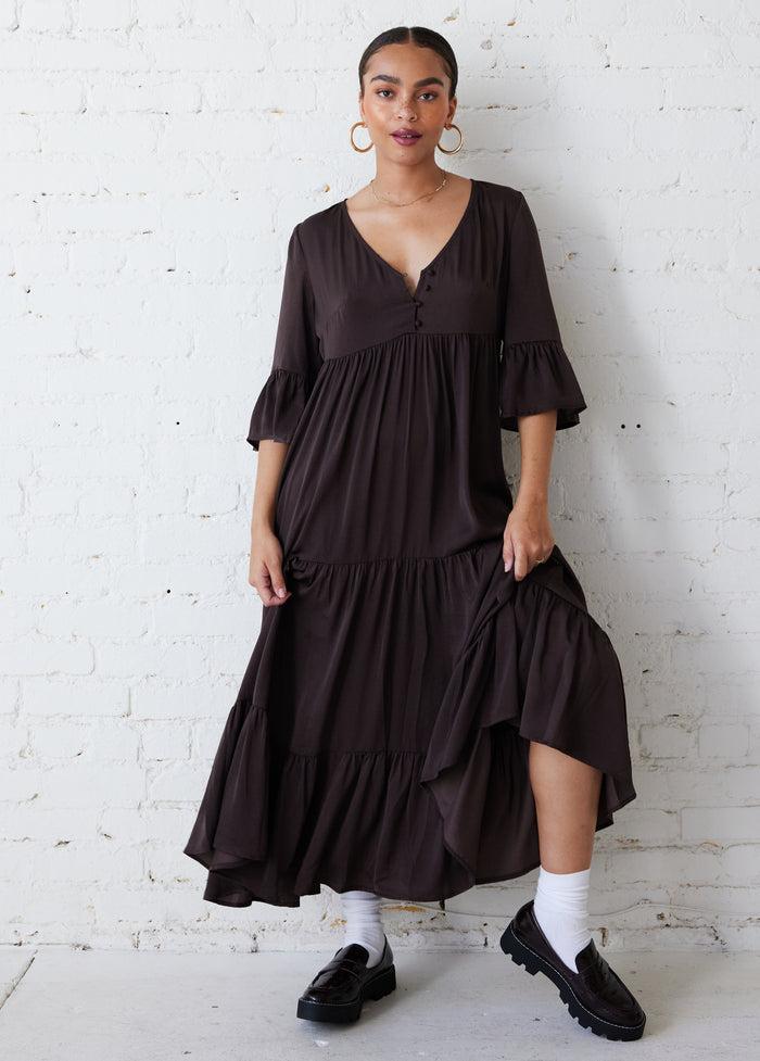 Ingrid & Isabel Flutter Maternity Dress Java