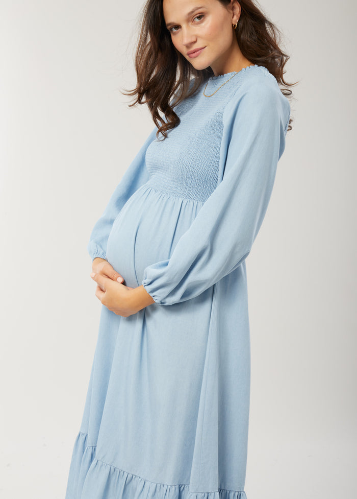 Ingrid & Isabel Meadow Chambray Maternity Dress