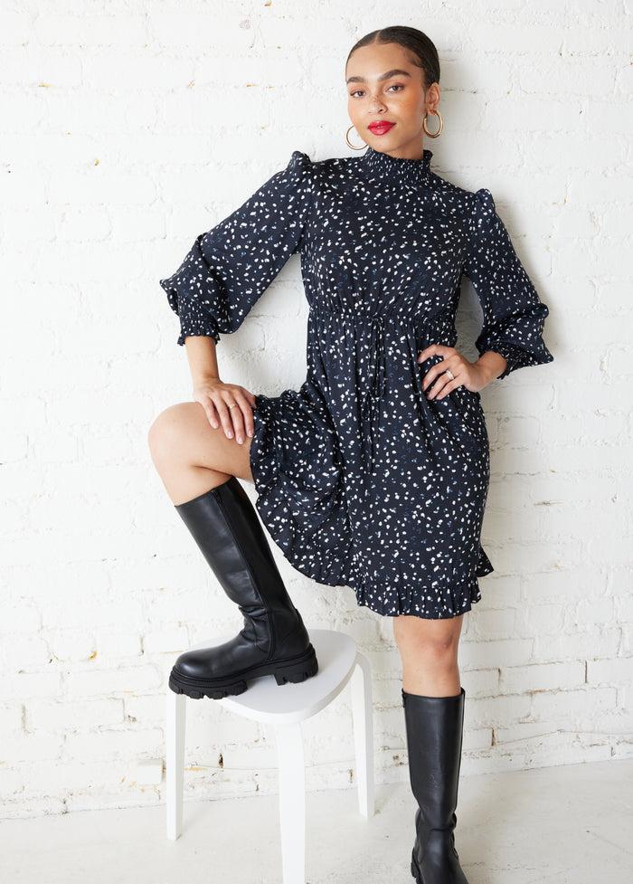 Ingrid & Isabel The Mingle Black Maternity Dress Dot