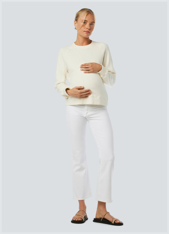 ingrid & isabel Joe's Jeans Icon Crop Bootcut Maternity Jeans White