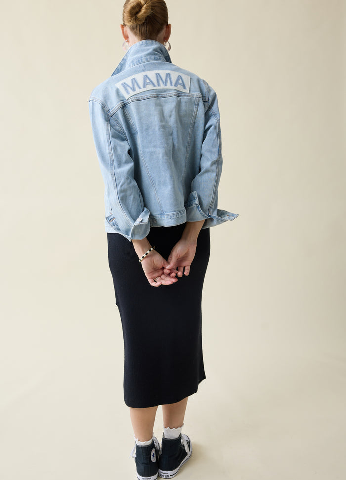 Ingrid & Isabel Mama & Baby Matching Maternity & Postpartum Denim Jacket Light Wash