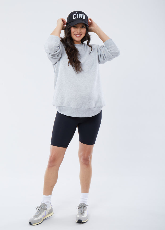 Ingrid & Isabel Mama Maternity Soft Knit Sweatshirt Gray Light Heather Grey