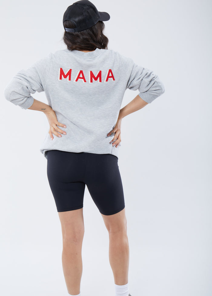 Ingrid & Isabel Mama Maternity Soft Knit Sweatshirt Gray Light Heather Grey