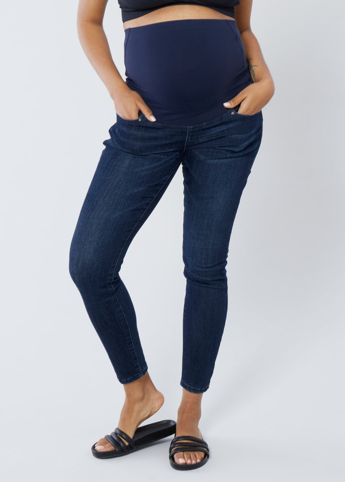 Ingrid & Isabel Maternity Skinny Jeans Ft. Crossover Panel® Indigo