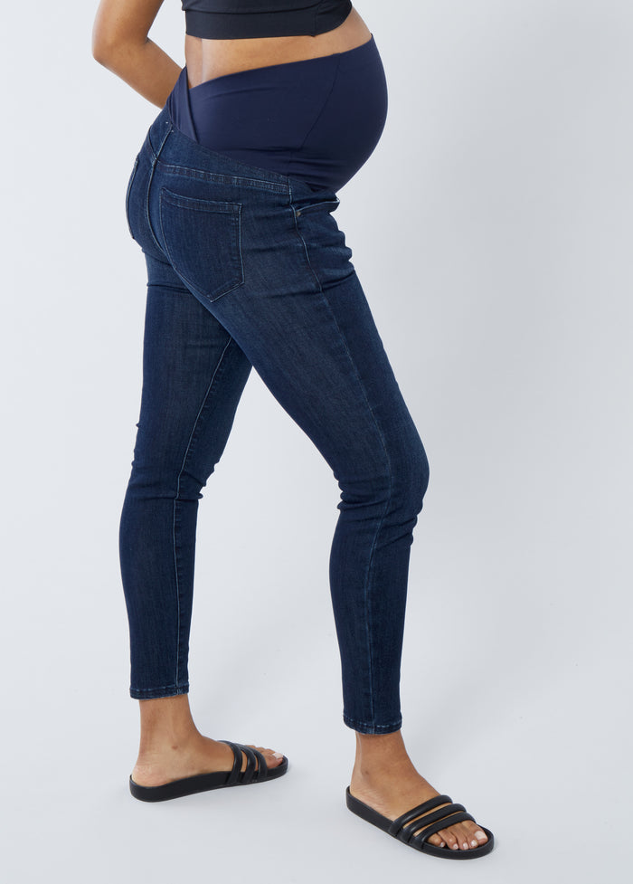 Ingrid & Isabel Maternity Skinny Jeans Ft. Crossover Panel® Indigo