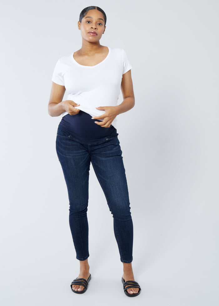 Ingrid & Isabel Maternity Skinny Jeans Ft. Crossover Panel® Indigo