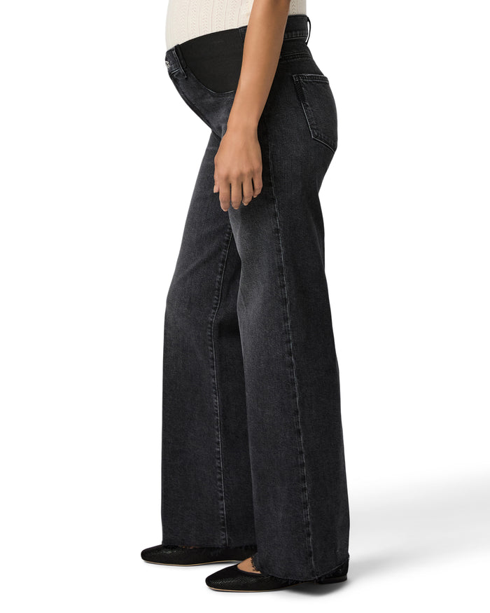 Ingrid & Isabel Paige Anessa 31" High Rise Wide Leg Maternity Jeans Viper Black