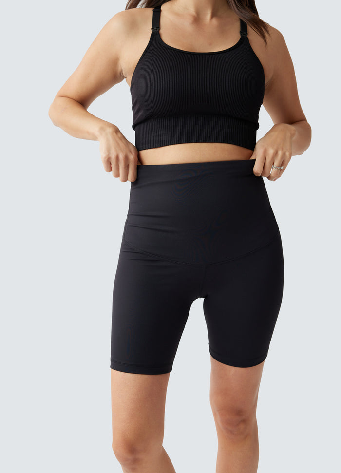 Ingrid & Isabel Postpartum Compression Black Bike Short Black