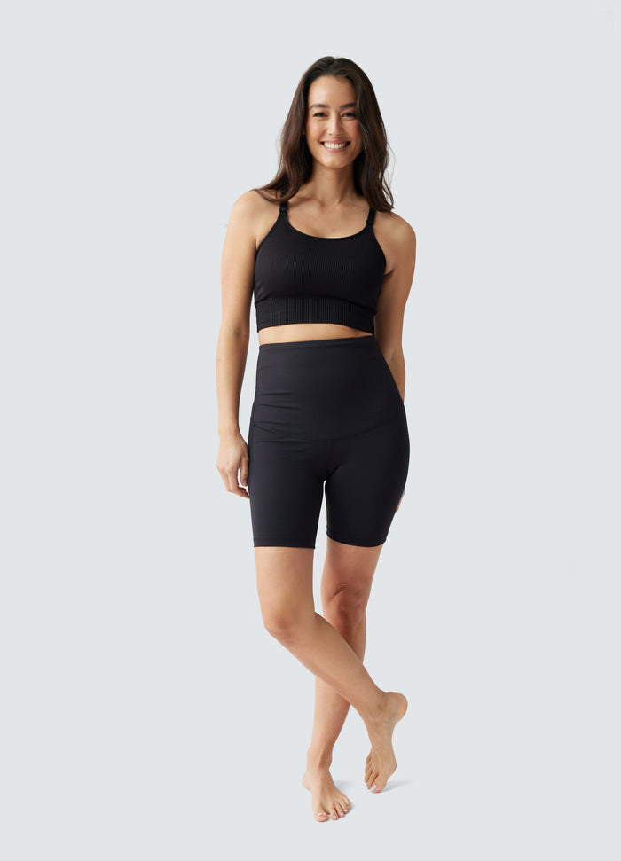 ingrid & isabel Postpartum Compression Black Bike Short Black