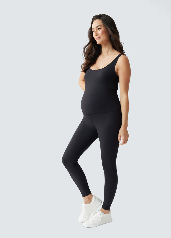 ingrid & isabel Rib Full Length Maternity Bodysuit Black Black