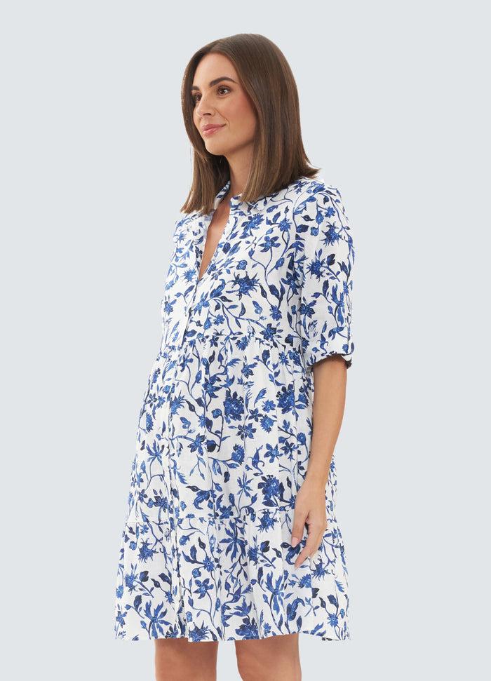 Ingrid & Isabel Ripe Maternity Bella Linen Maternity Dress White Lapis