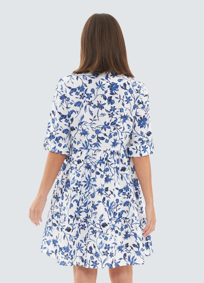 Ingrid & Isabel Ripe Maternity Bella Linen Maternity Dress White Lapis