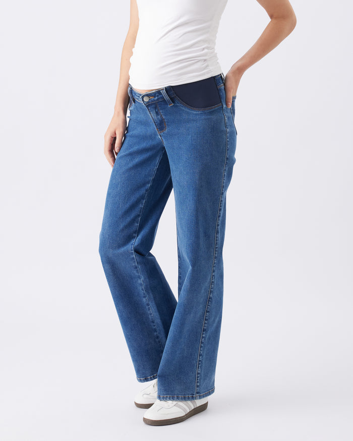 ingrid & isabel Ripe Maternity Kylie Wide Leg Jean True Blue