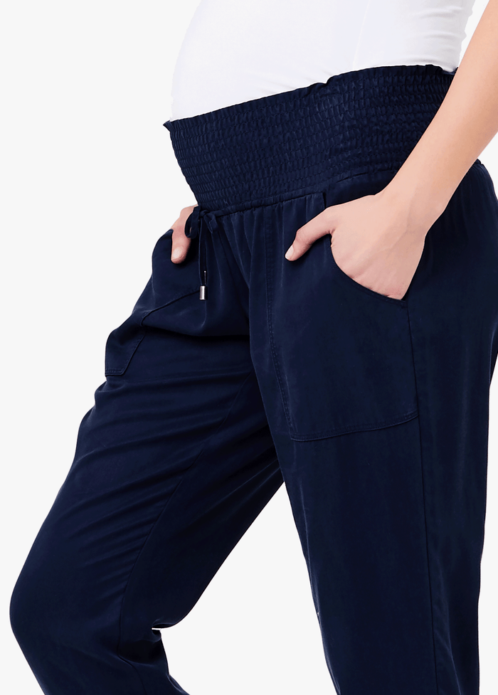 Ingrid & Isabel Ripe Maternity Tencel Off Duty Pant Navy Navy