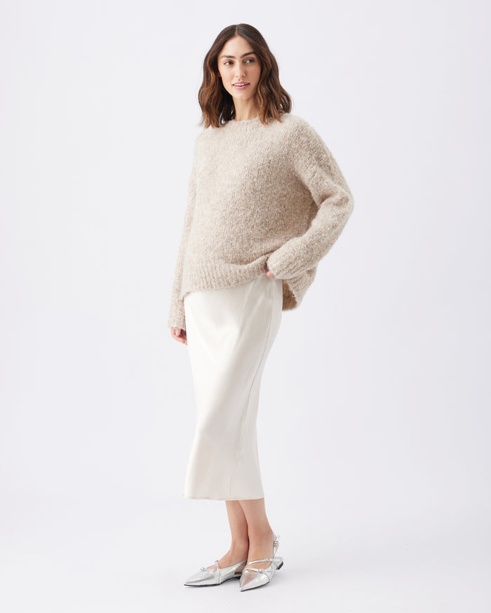 Ingrid & Isabel Ripe Maternity Theo Cosy Knit Sweater Latte