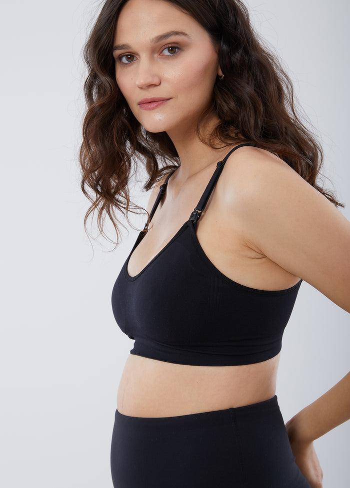 Ingrid & Isabel Seamless Nursing + Pumping Bra 2-Pack Bundle Black Mauve Black/Mauve