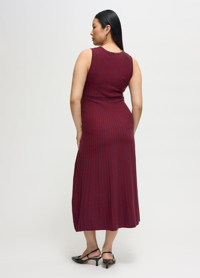 Ingrid & Isabel The All-Access Stripe Sweater Midi Maternity Dress Fig