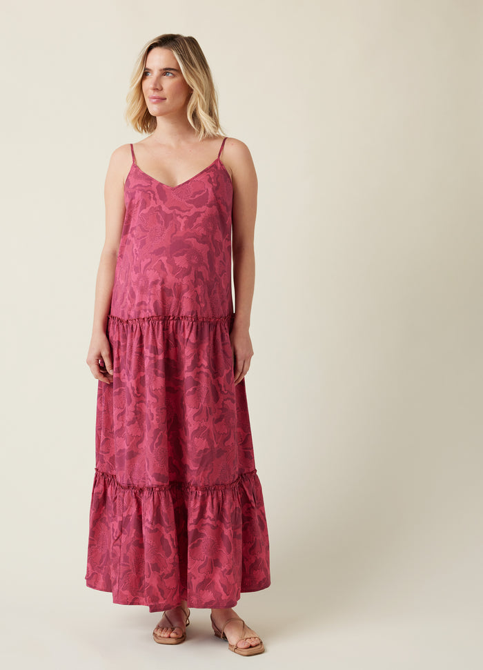 Ingrid & Isabel The Bellisima Maternity Maxi Dress Berry Line Floral