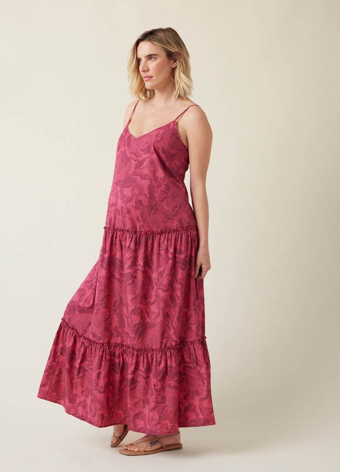 Ingrid & Isabel The Bellisima Maternity Maxi Dress Berry Line Floral
