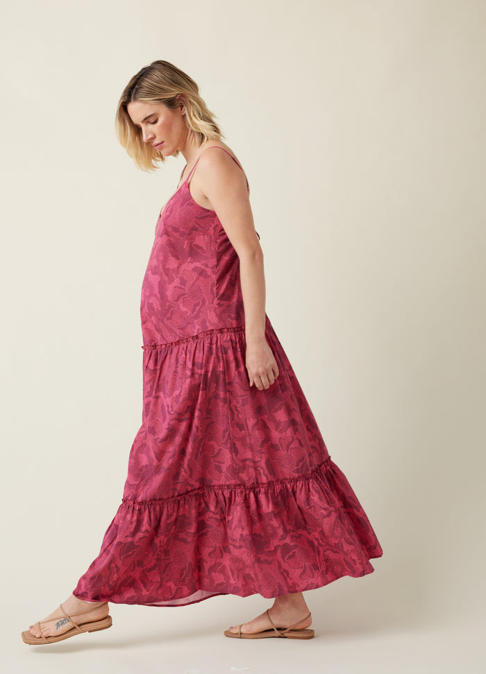 ingrid & isabel The Bellisima Maternity Maxi Dress Berry Line Floral