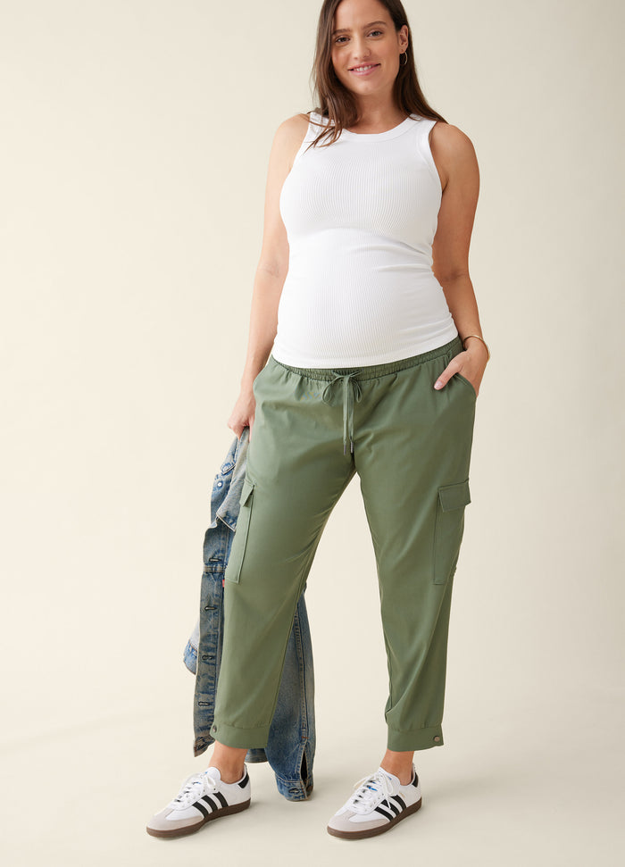 ingrid & isabel The Cargo Maternity Jogger Pant Agave