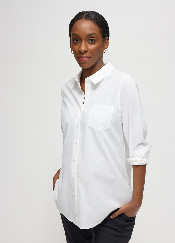 Ingrid & Isabel The Classic Button Down Poplin Maternity And Nursing Shirt White