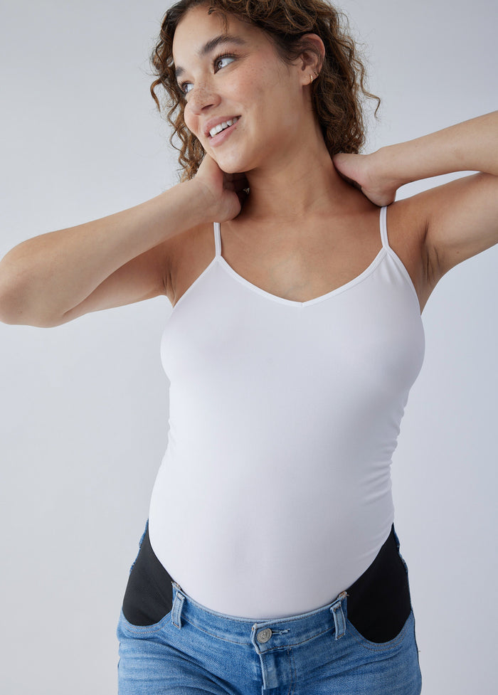Ingrid & Isabel The Cool + Calm Cooling Seamless Maternity Cami White