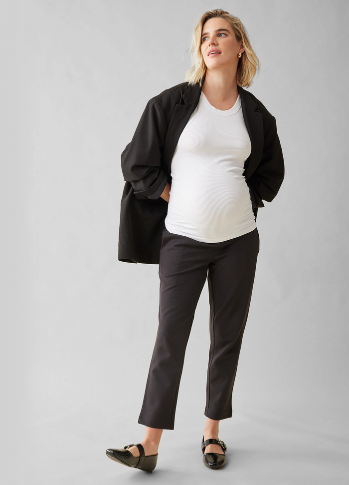 Ingrid & Isabel The Essential Black Ponte Maternity Pant Black