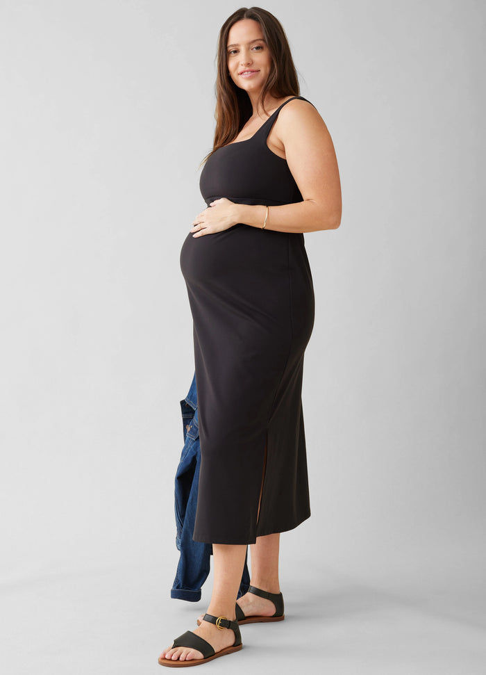 Ingrid & Isabel The Everyday Black Maternity Midi Dress Black