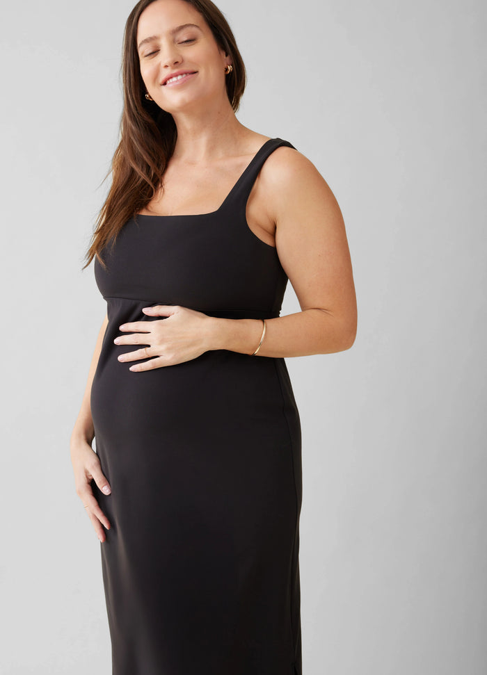 Ingrid & Isabel The Everyday Black Maternity Midi Dress Black
