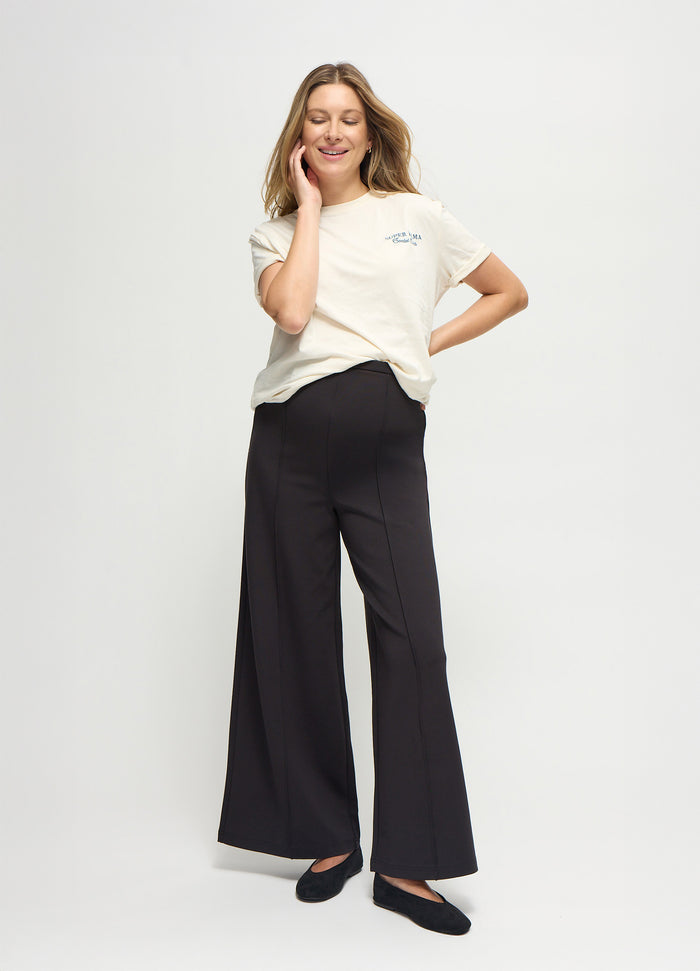 ingrid & isabel The EveryWear Maternity Black Ponte Flare Pant Black