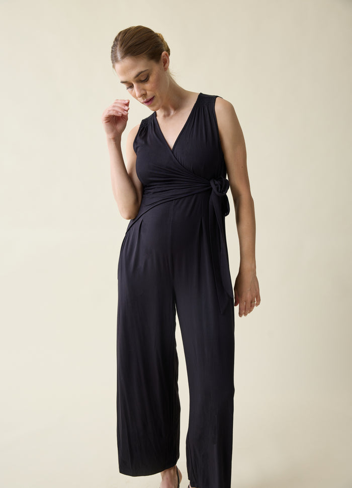 Ingrid & Isabel The EveryWear Sleeveless Maternity + Nursing Jumpsuit Black Black