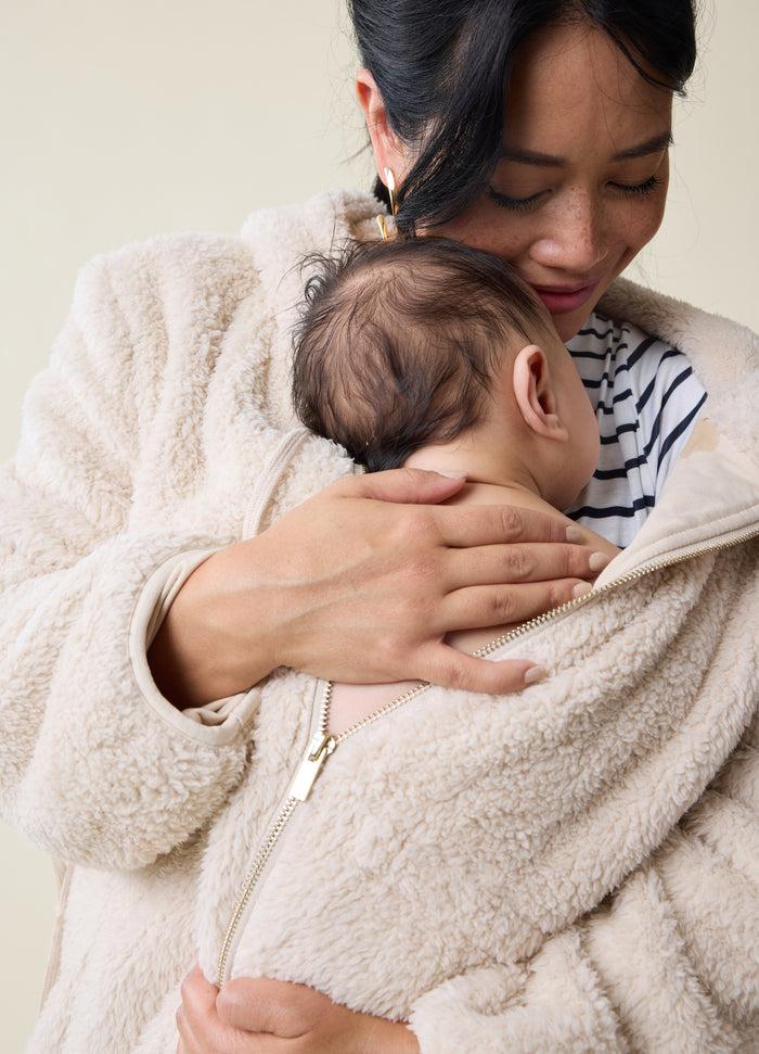 Ingrid & Isabel The Flexible Maternity Teddy Jacket Oatmeal