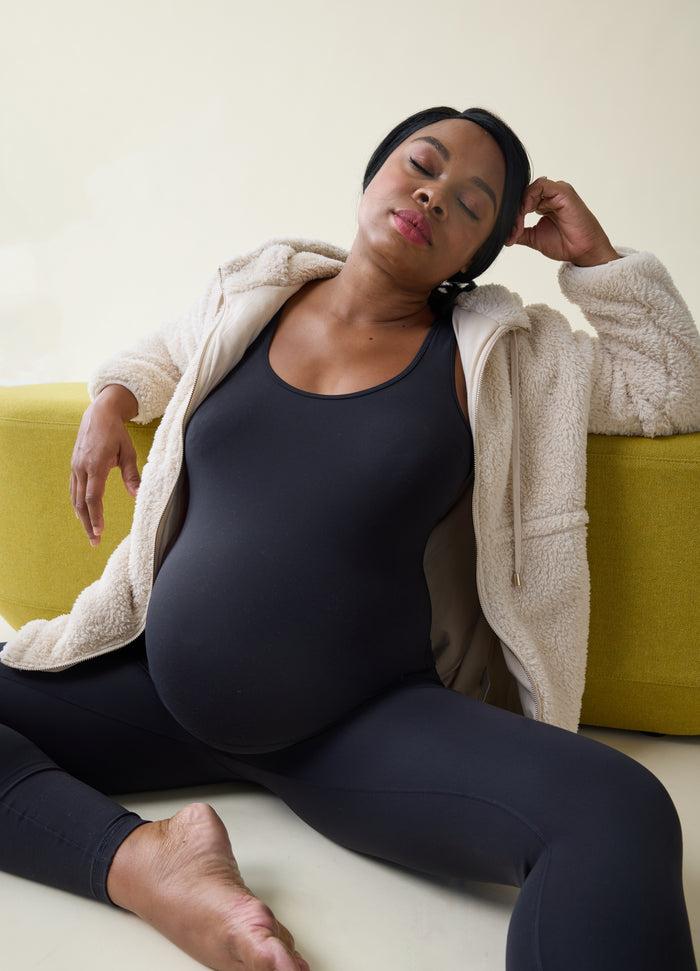 Ingrid & Isabel The Flexible Maternity Teddy Jacket Oatmeal